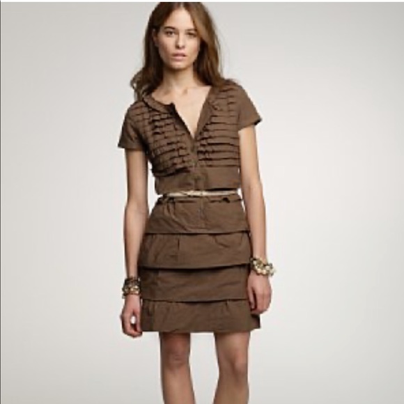 💚GUC💚 J. CREW olive Carly Dress ~ Size 4 - Picture 1 of 6